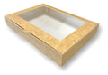 Caja para 12 alfajores con visor kraft café | Pack 10 unidades | KraftColors Chile