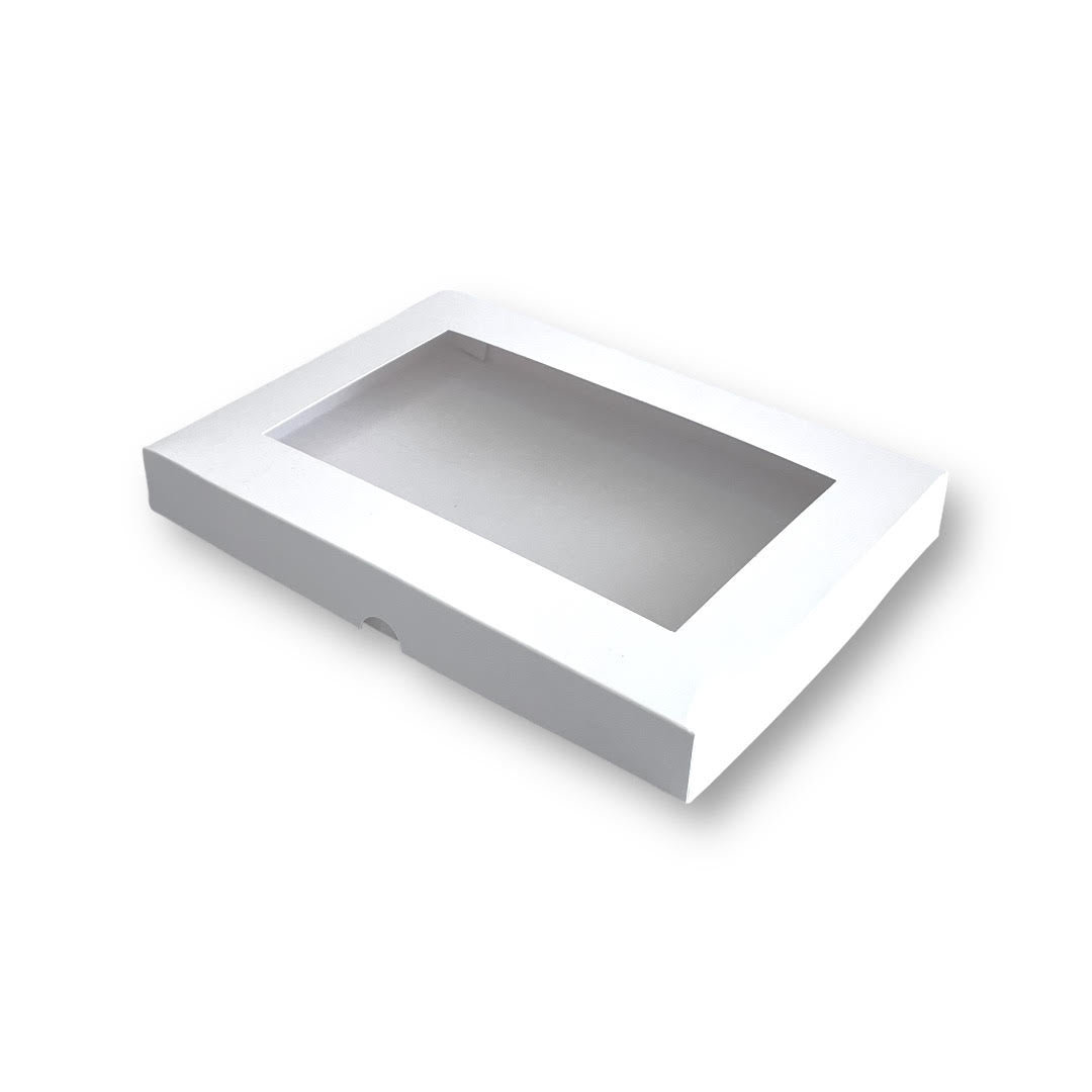 Caja para 12 alfajores con visor blanca | Pack 10 unidades | KraftColors Chile