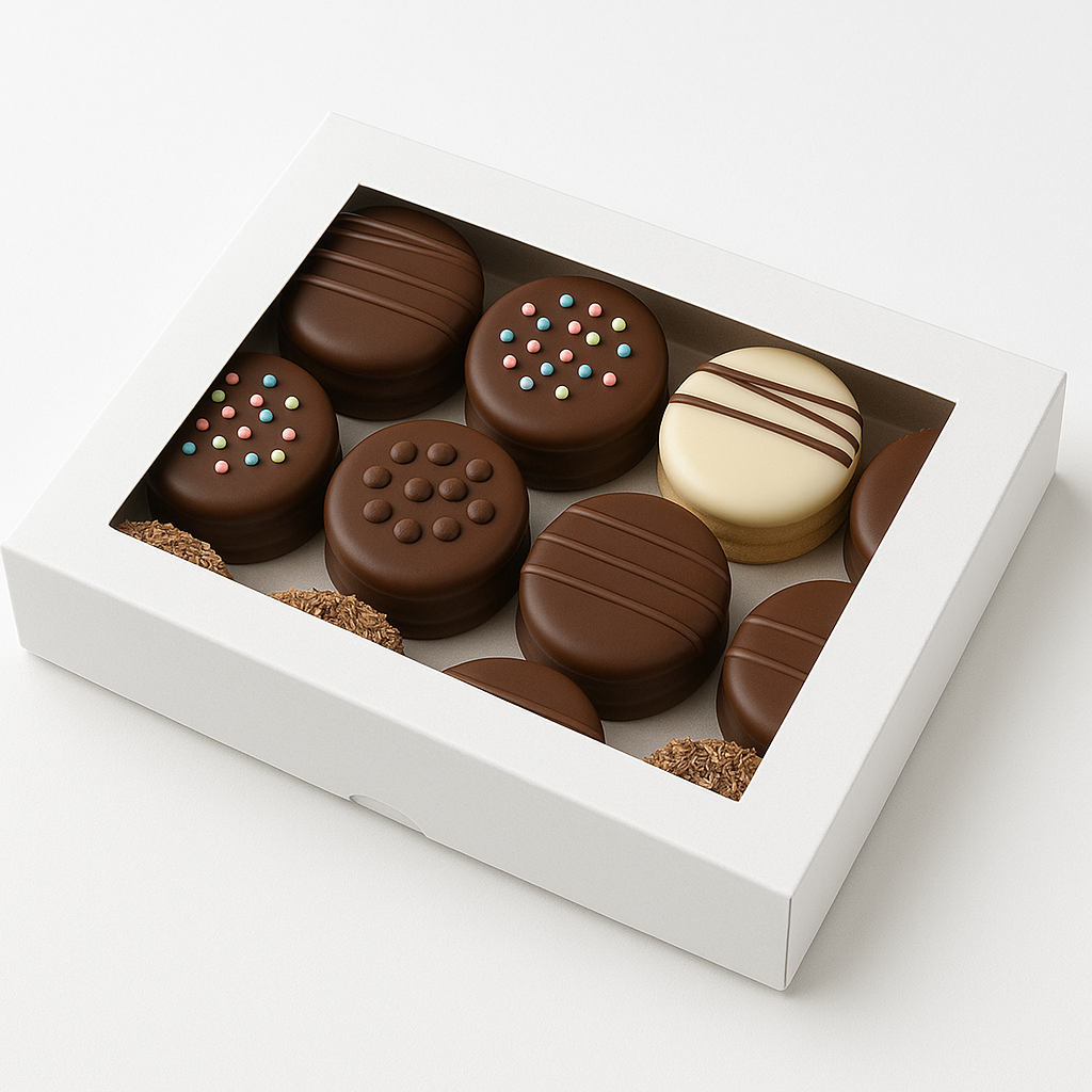 Caja para 12 Alfajores | 26x19x3 cm | Pack 10 | Kraftcolors