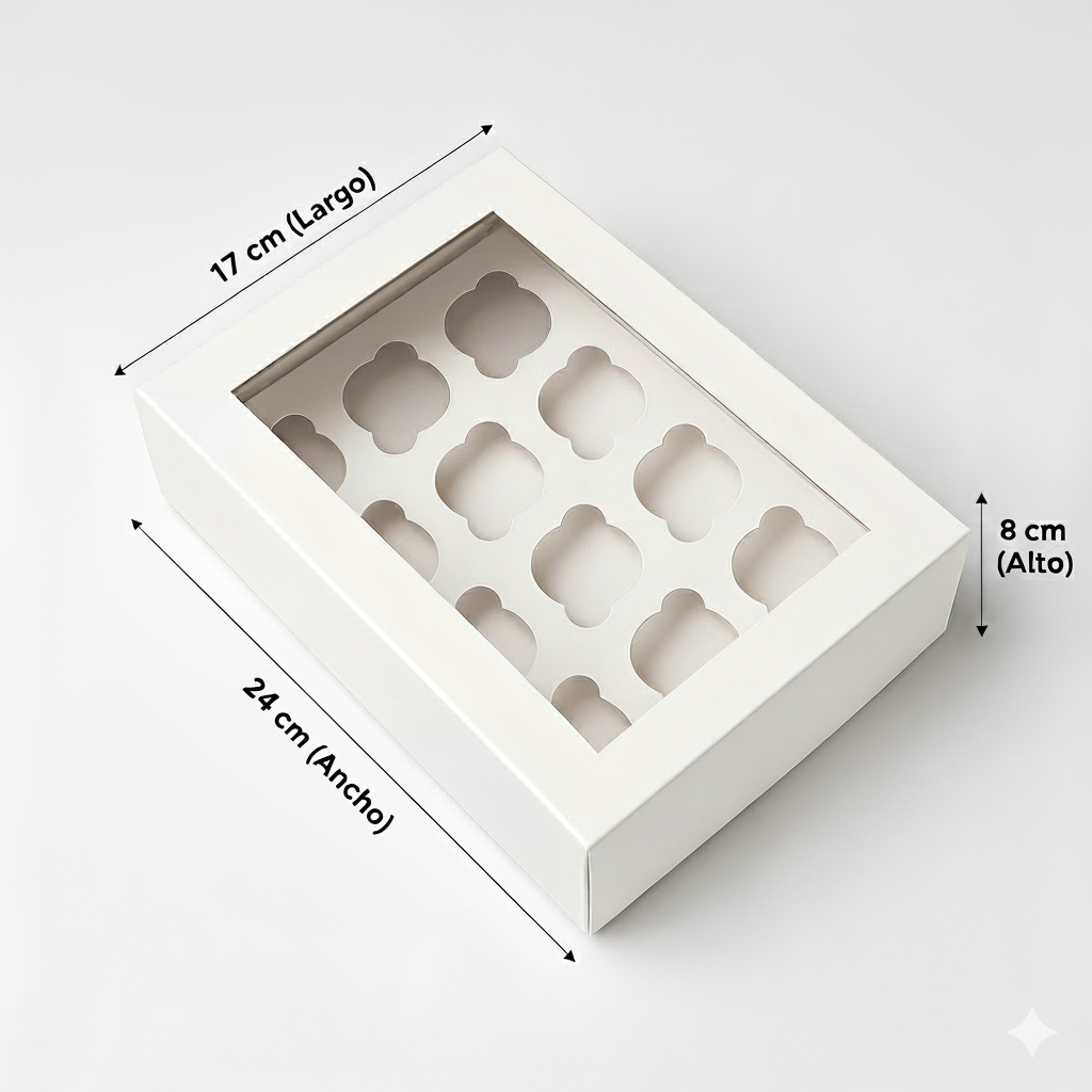 Caja para Mini 12 Cupcakes | 24x17x8 cm | Pack 10 | Kraftcolors