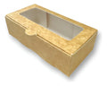 Caja para 2 alfajores con visor kraft café | Pack 10 unidades | KraftColors Chile