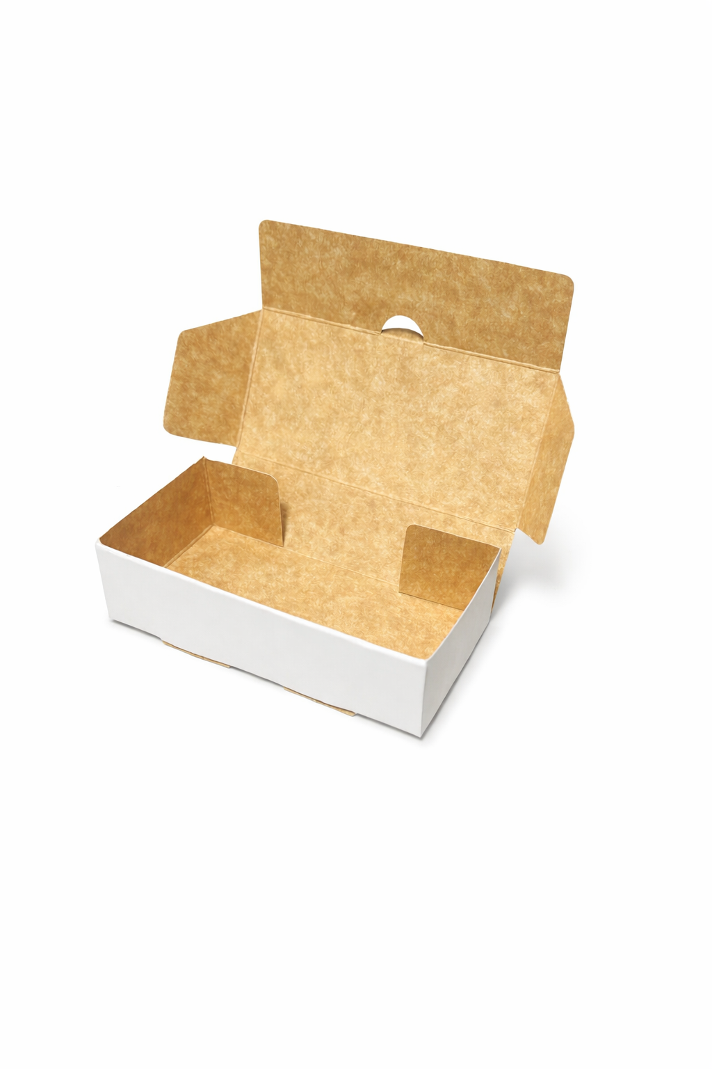 Caja Para 2 Alfajores Reversible Blanca/Reverso Café 14x7x4 cm Pack 10 | Kraftcolors