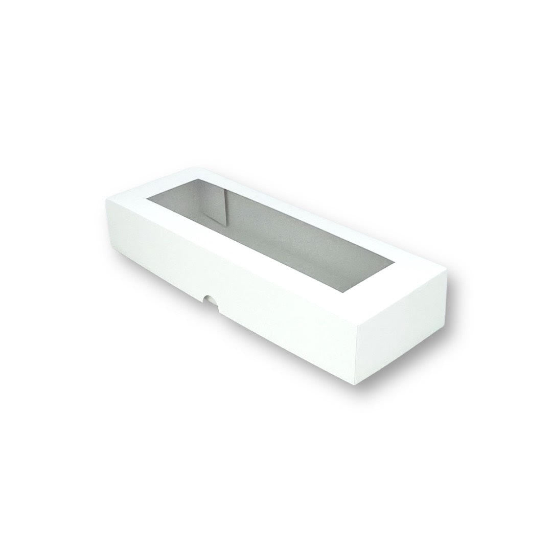 Caja para 3 Donas - Dulces con Visor | 29x10,5x5 cm | Pack 10 | Kraftcolors