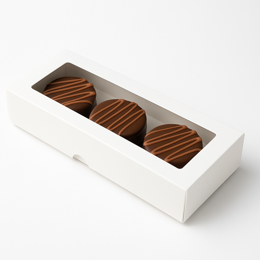 Caja para Para 3 Alfajores | 19x7x3 cm | Pack 10 | Kraftcolors