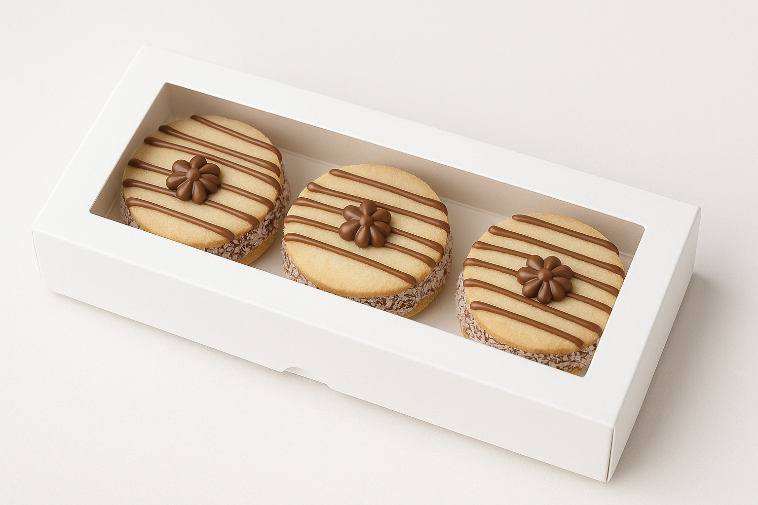 Caja para Para 3 Alfajores | 19x7x3 cm | Pack 10 | Kraftcolors