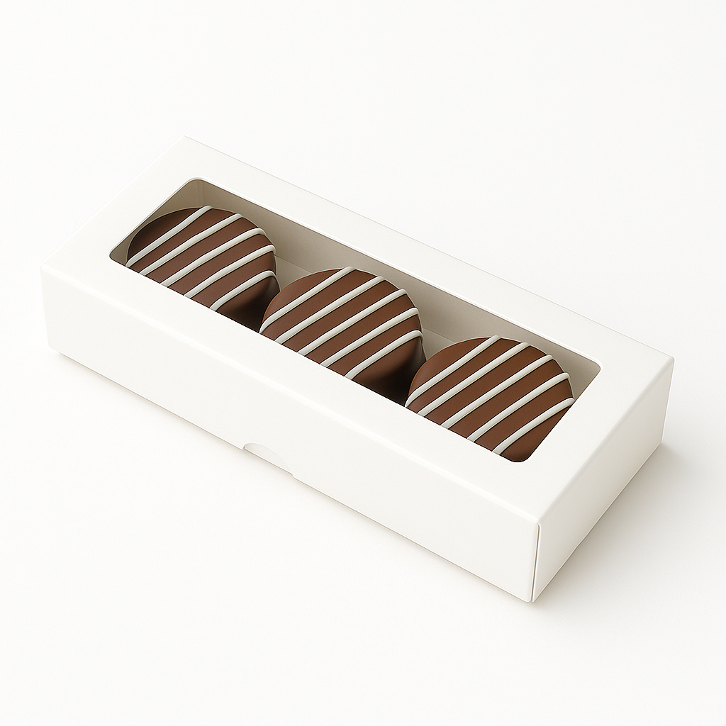 Caja para Para 3 Alfajores | 19x7x3 cm | Pack 10 | Kraftcolors