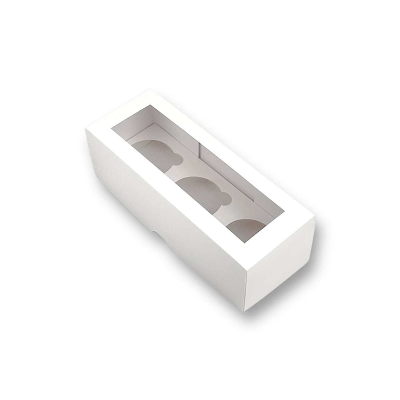 Caja para con Visor Cuadrado 3 Cupcakes | 24x9x8 cm | Pack 10 | Kraftcolors