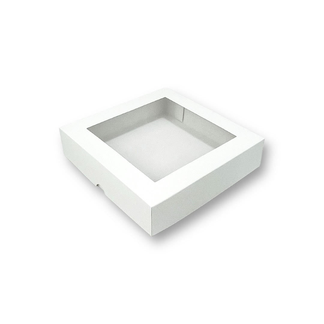 Caja para 4 Donas - Dulces con Visor | 21x21x5 cm | Pack 10 | Kraftcolors