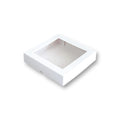 Caja para 4 alfajores con visor blanca | Pack 10 unidades | KraftColors Chile