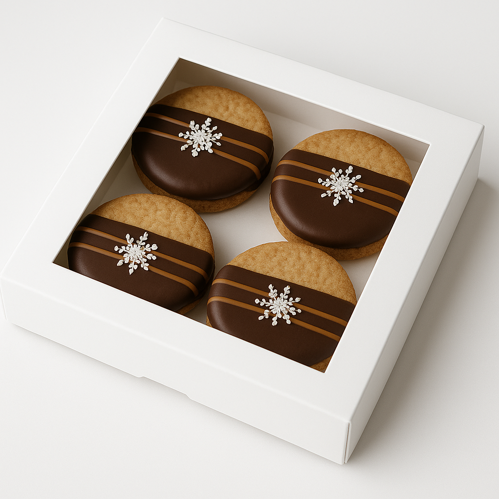 Caja para Para 4 Alfajores | 14x14x3 cm | Pack 10 | Kraftcolors