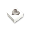Caja para 4 Cupcakes con Visor Corazon | 17x17x8 cm | Pack 10 | Kraftcolors