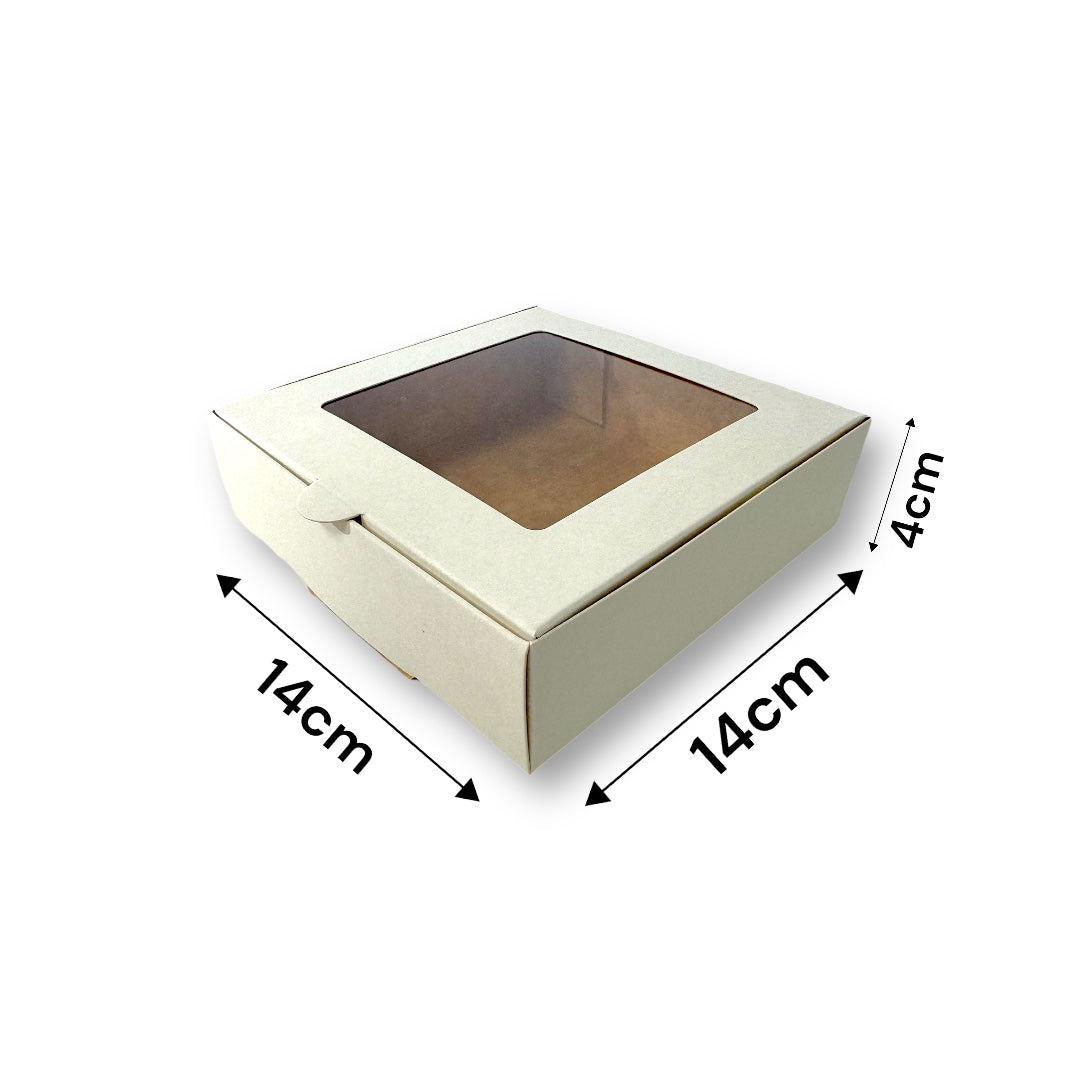 Caja para 4 Alfajores |14x14x4 cm Blanca | Pack 10 | Kraftcolors
