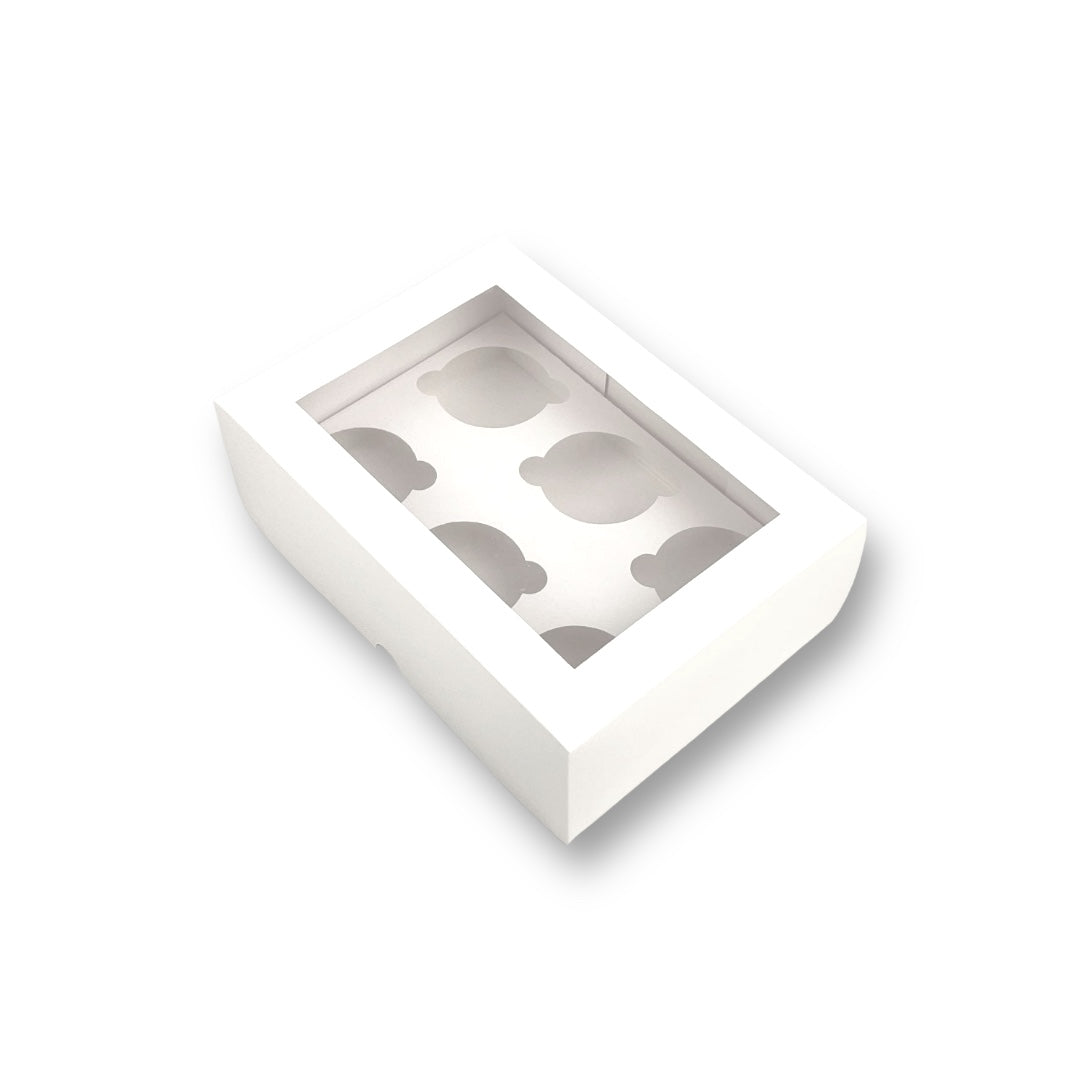 Caja para con Visor 6 Cupcakes | 24x17x8 cm | Pack 10 | Kraftcolors