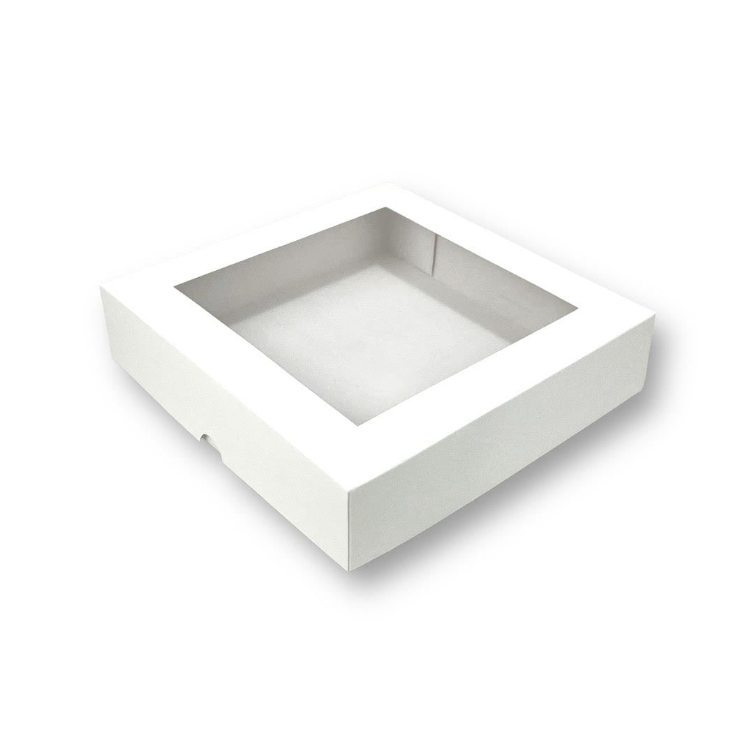 Caja para 9 Donas - Dulces con Visor | 29x29x5 cm | Pack 10 | Kraftcolors