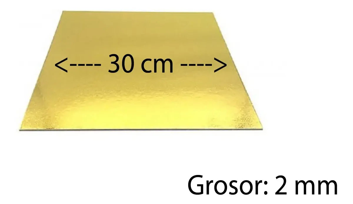 Bases Cuadrada De 30Cm Dorada De 2mm Grosor | Pack 12 |  Kraftcolors