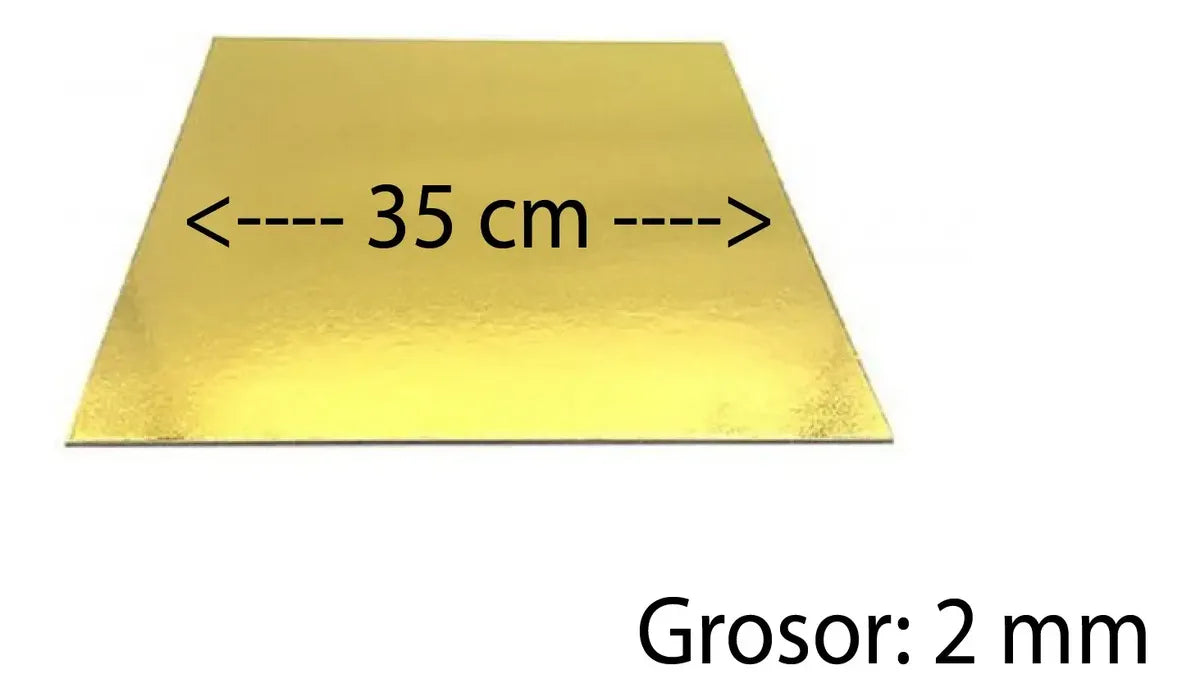 Bases Cuadrada De 35Cm Dorada De 2mm Grosor | Pack 12 |  Kraftcolors