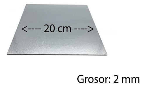 Bases Cuadrada De 20Cm Plateada De 2mm Grosor | Pack 12 | Kraftcolors