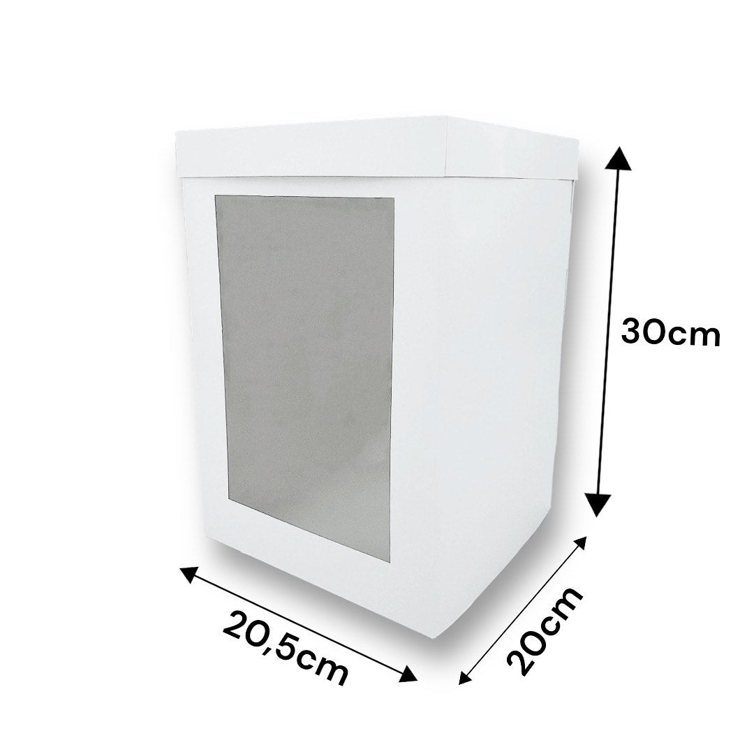 Caja con Visor para Torta Alta Chica | 20.5x20x30 cm | Pack 5 | Kraftcolors