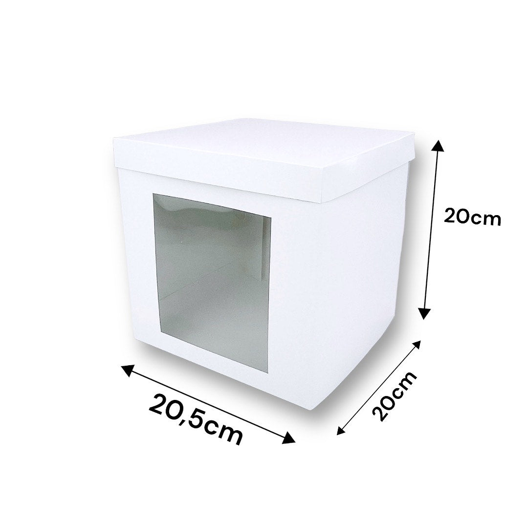 Caja con Visor para Torta Mini 20.5x20x20 cm | Pack 5 | Kraftcolors