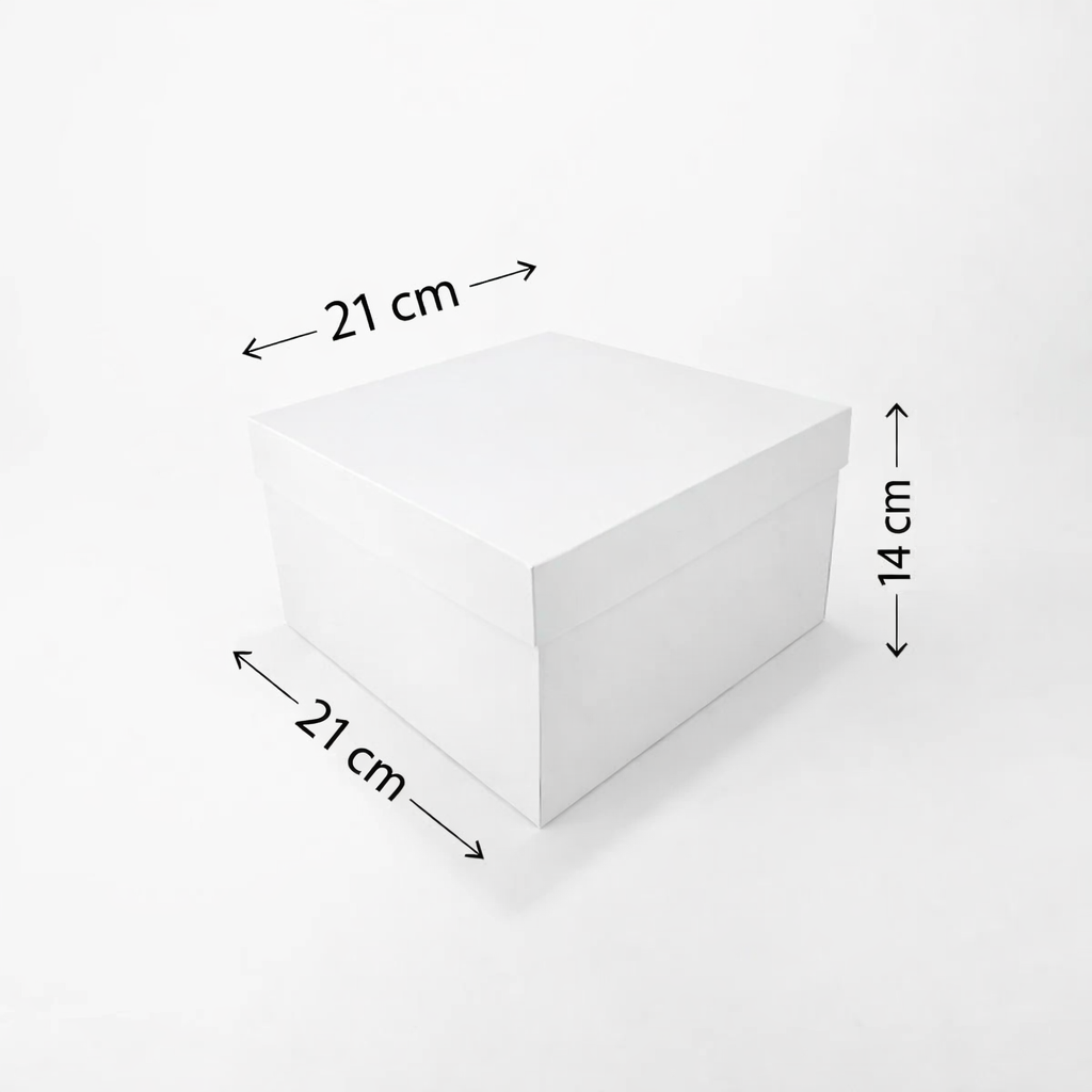 Caja para Torta Baja Pequeña | 21x21x14 cm | Pack 10 | Kraftcolors