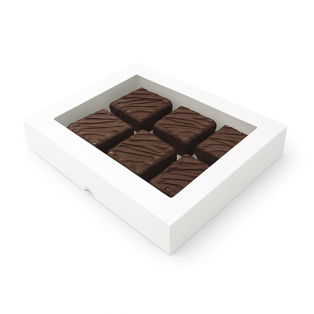 Caja para 6 Donas - Dulces con Visor | 29x21x5 cm | Pack 10 | Kraftcolors