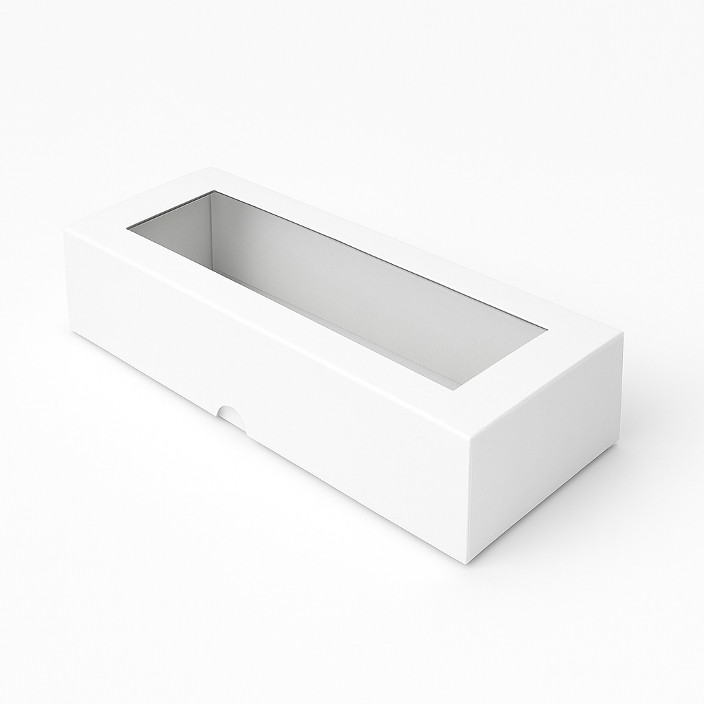 Caja para 3 Donas - Dulces con Visor | 29x10,5x5 cm | Pack 10 | Kraftcolors