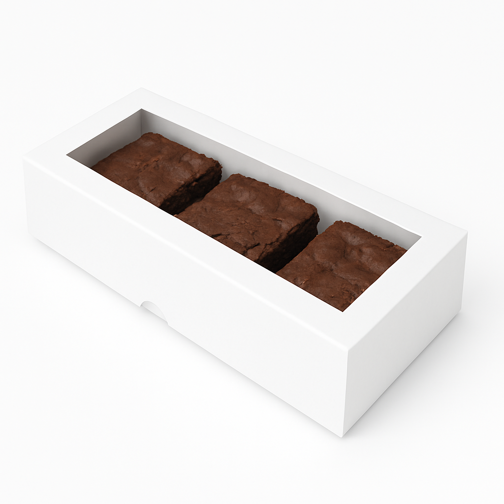 Caja para 3 Donas - Dulces con Visor | 29x10,5x5 cm | Pack 10 | Kraftcolors