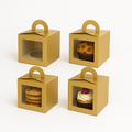 Caja para 1 Cupcake Dorada Con Separador | 9.6x9.6x9.6 cm | Pack 10 | Kraftcolors