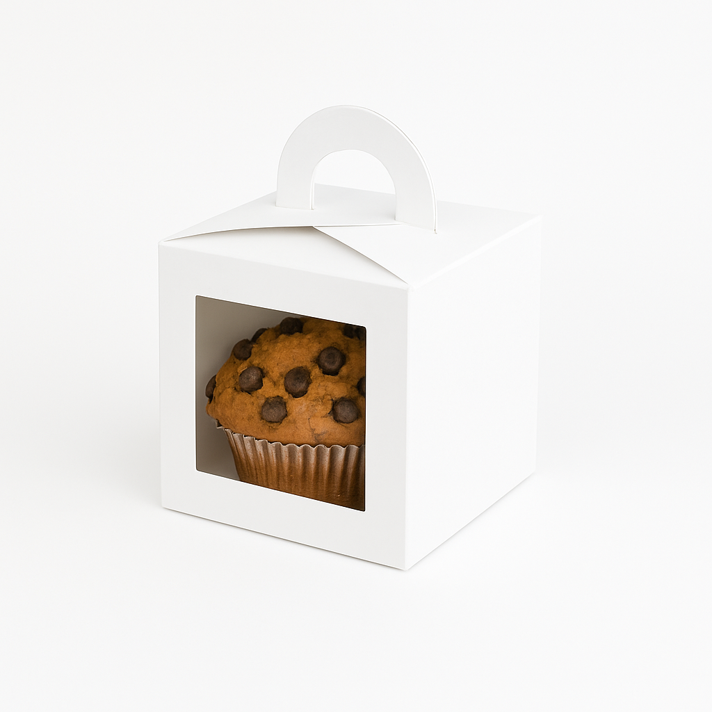 Caja para 1 Cupcake Blanco Con Separador | 9.6x9.6x9.6 cm | Pack 10 | Kraftcolors