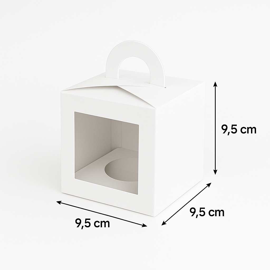 Caja para 1 Cupcake Blanco Con Separador | 9.6x9.6x9.6 cm | Pack 10 | Kraftcolors