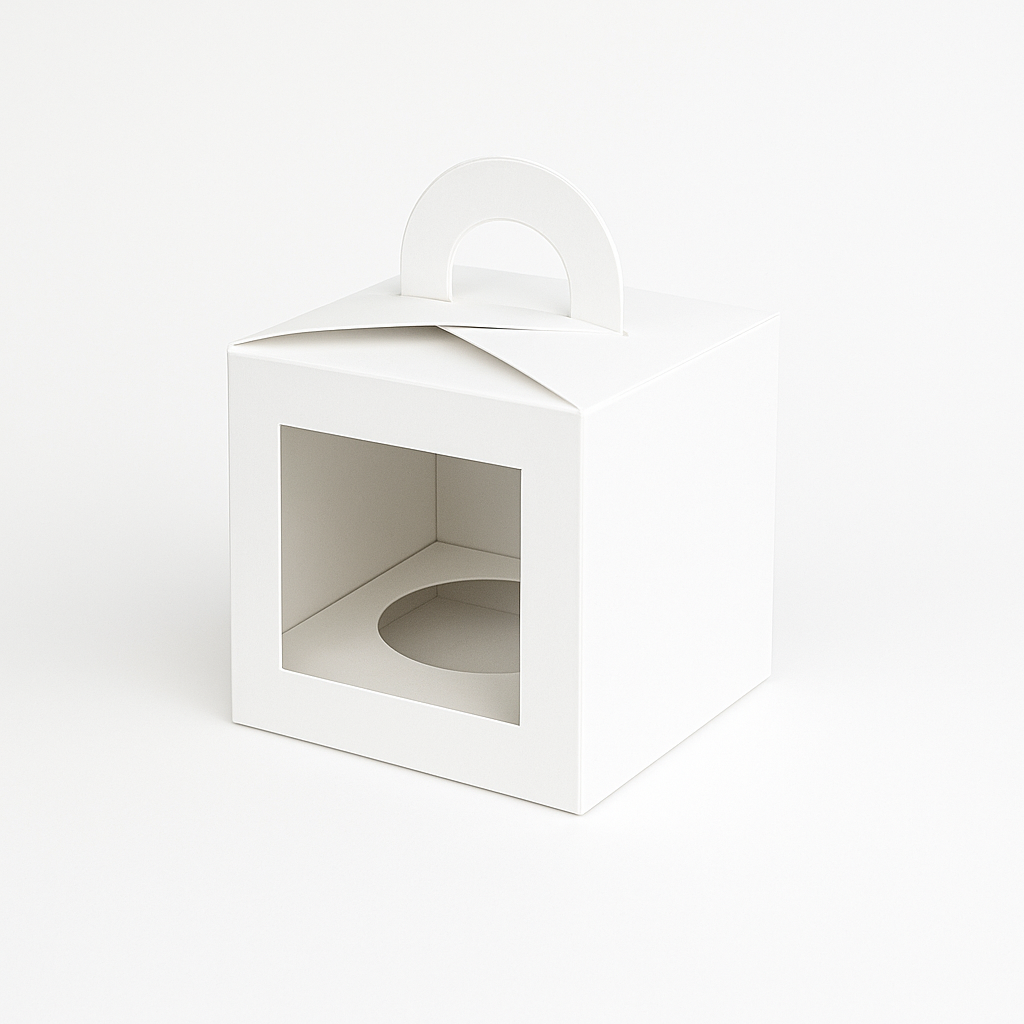 Caja para 1 Cupcake Blanco Con Separador | 9.6x9.6x9.6 cm | Pack 10 | Kraftcolors