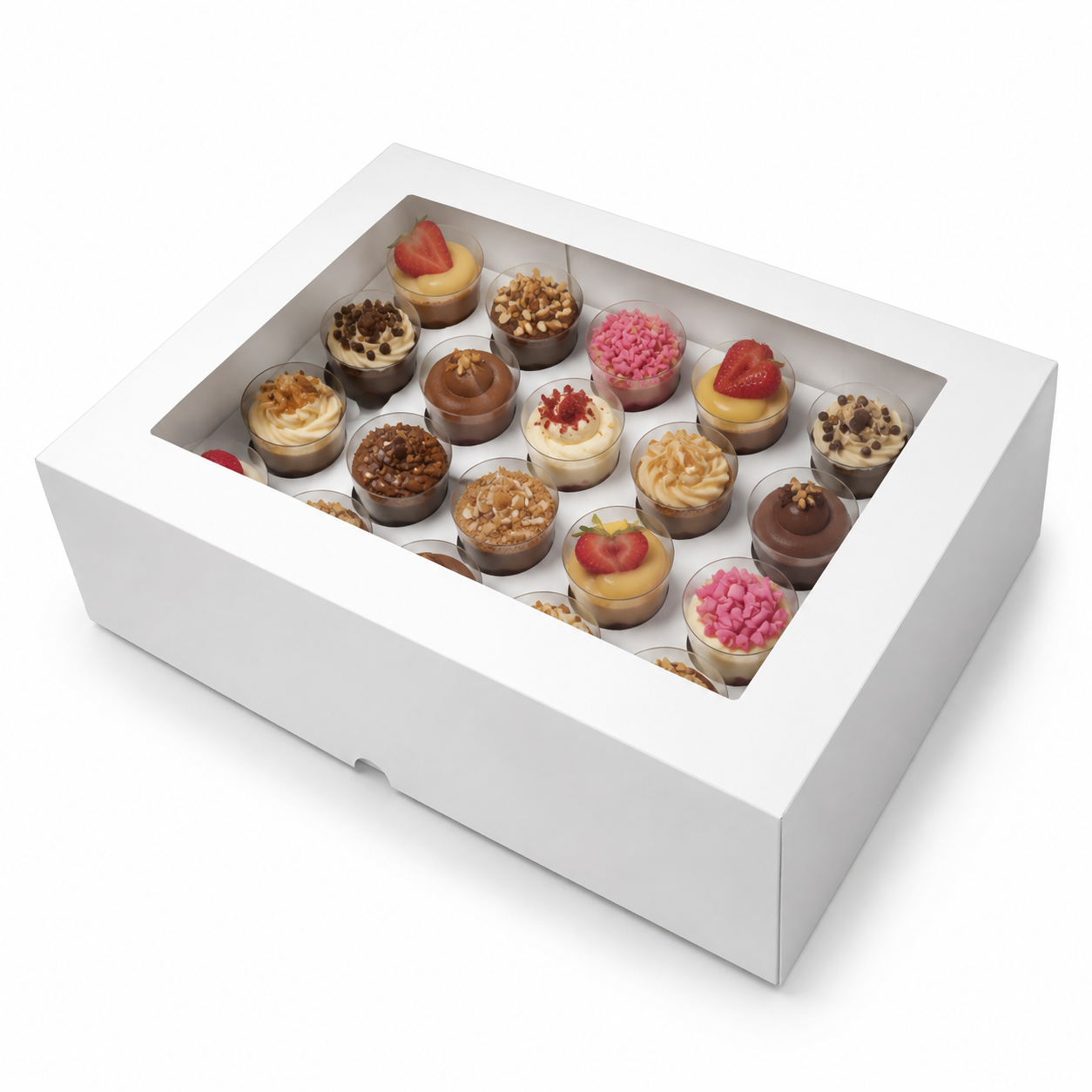 Caja para Para 24 Shots O Mini Postres | 33x22x10 cm | Pack 10 | Kraftcolors