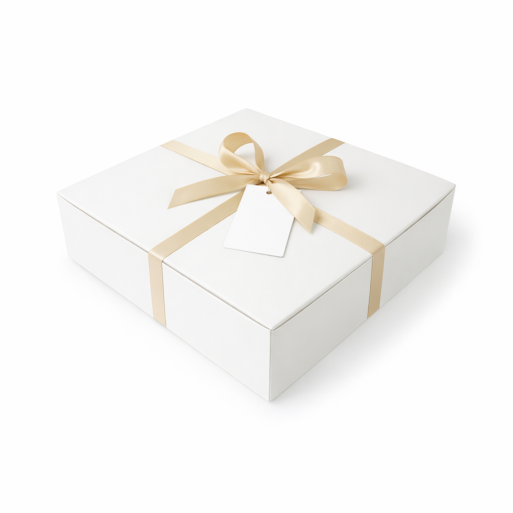 Caja para 4 Alfajores Reversible Blanca/Reverso Café 14x14x4 cm Blanca | Pack 10 | Kraftcolors