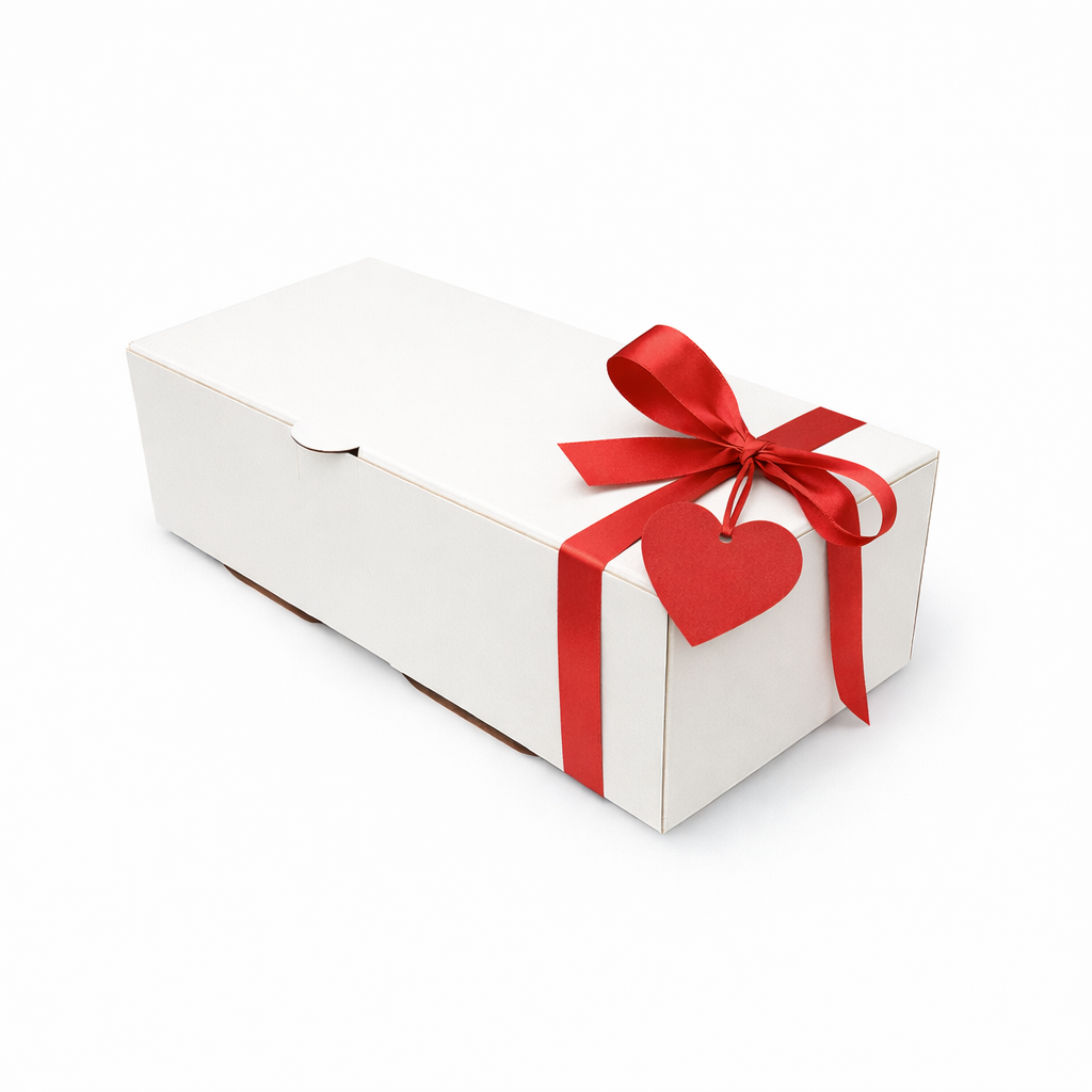 Caja Para 2 Alfajores Reversible Blanca/Reverso Café 14x7x4 cm Pack 10 | Kraftcolors