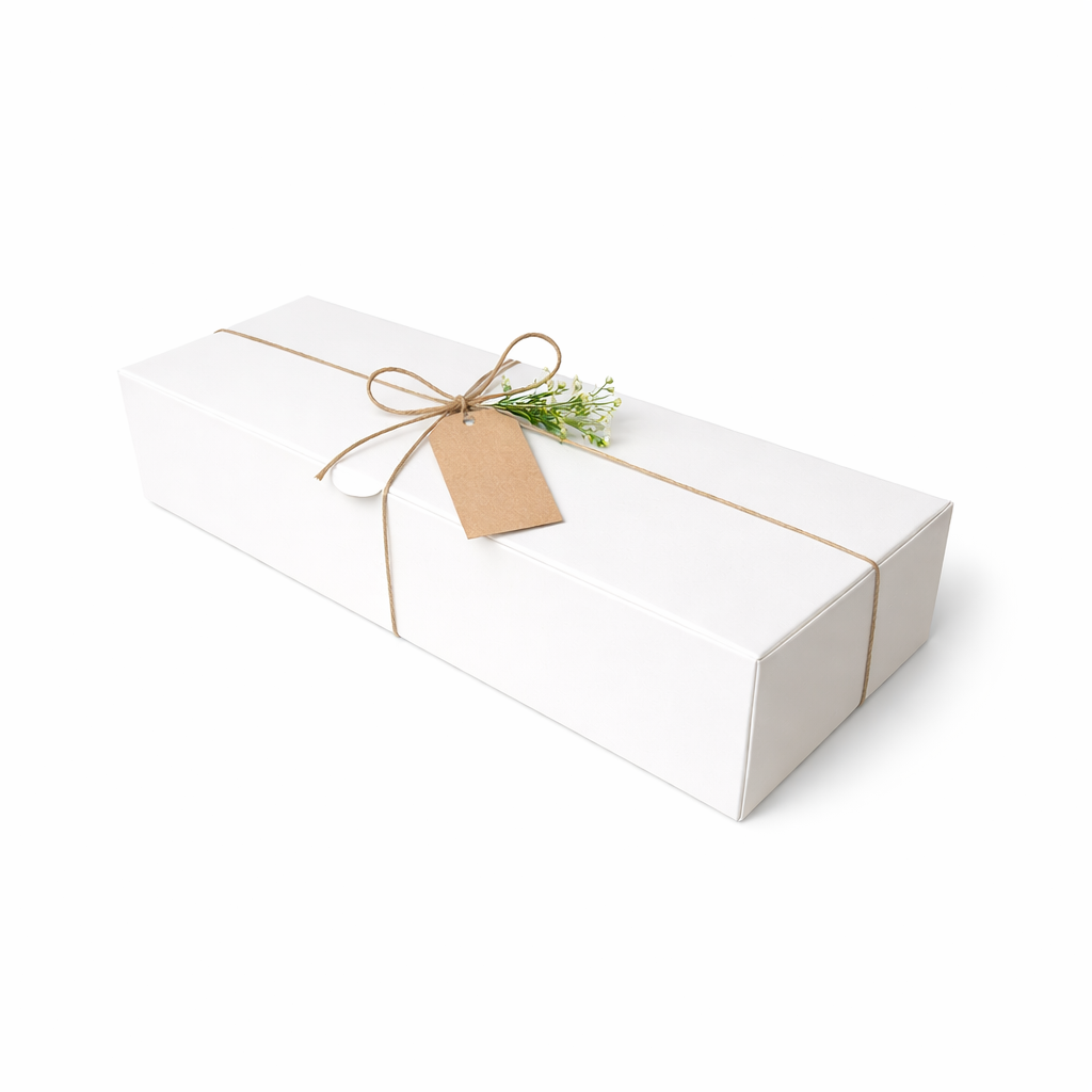 Caja para 3 Alfajores Reversible Blanca/Reverso Café 19x7x4 cm| Pack 10 | Kraftcolors