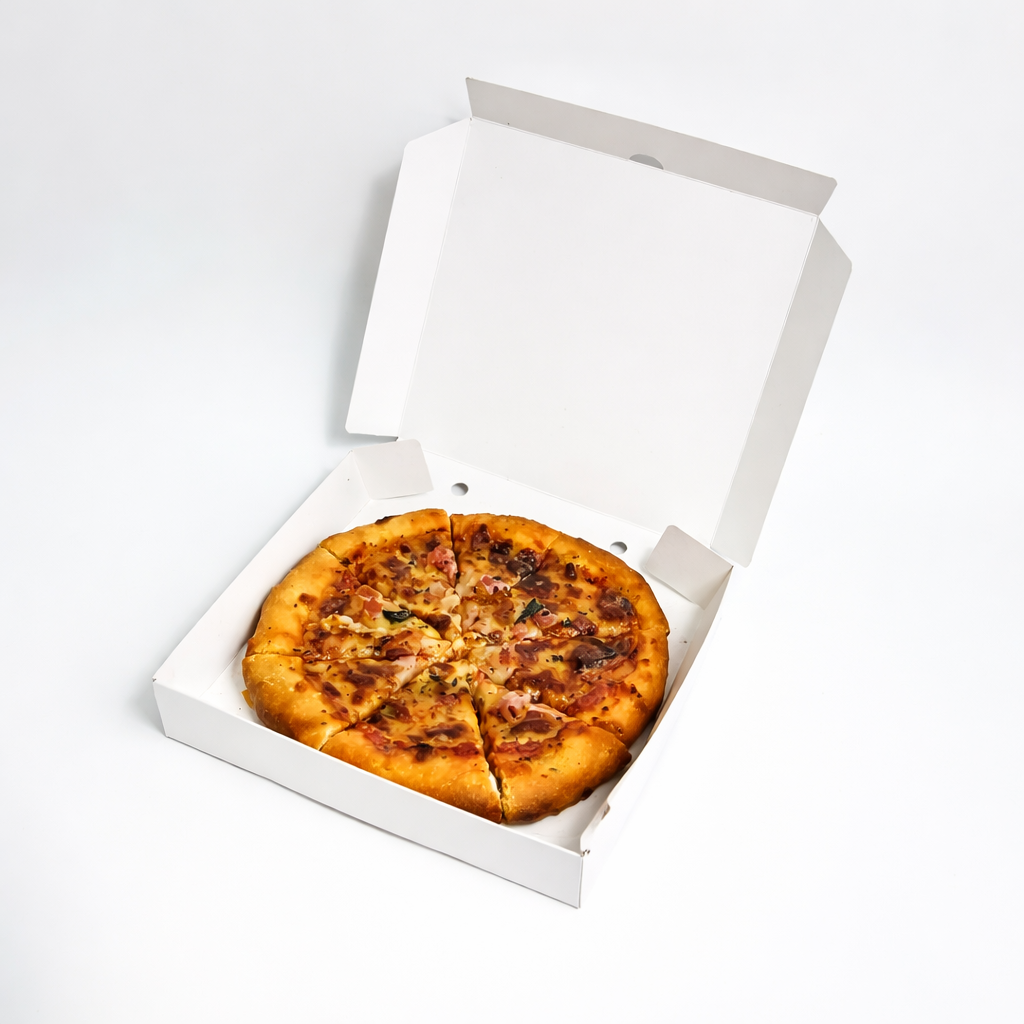 Caja para Sin Visor Para Pizza O Waffles | 20x20x4 cm | Pack 10 | Kraftcolors