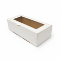 Caja para 2 Alfajores Con Visor |14x7x4 cm Blanca | Pack 10 | Kraftcolors