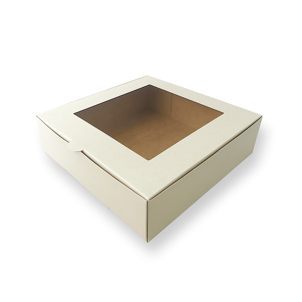 Caja para 4 Alfajores |14x14x4 cm Blanca | Pack 10 | Kraftcolors