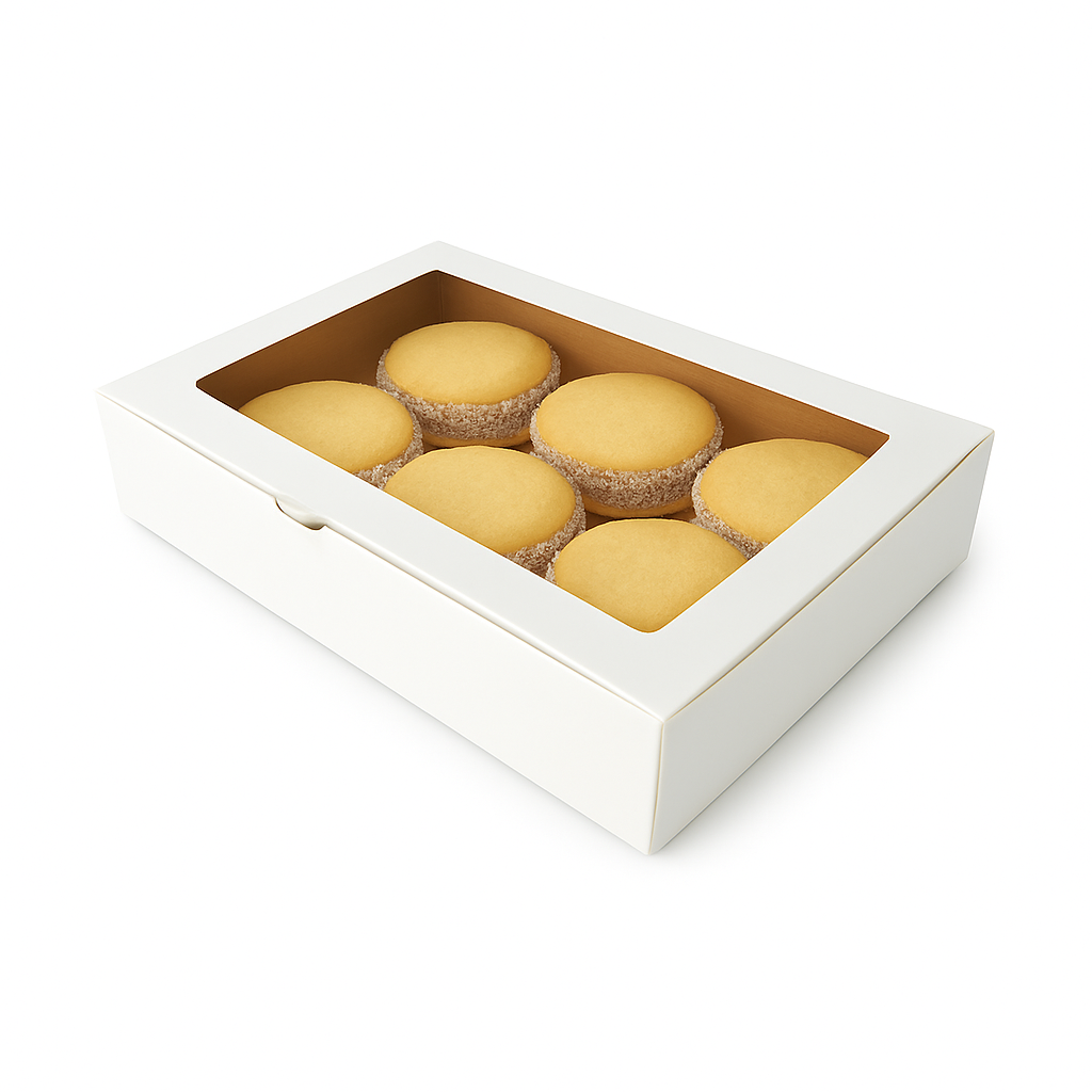 Caja para 6 Alfajores | 19x14x4 cm | Pack 10 | Kraftcolors