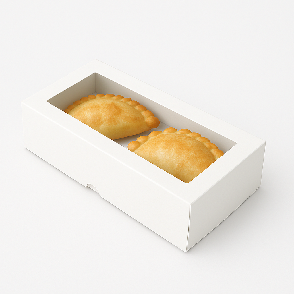 Caja para 2 Donas - Dulces con Visor | 21x11x5 cm | Pack 10 | Kraftcolors
