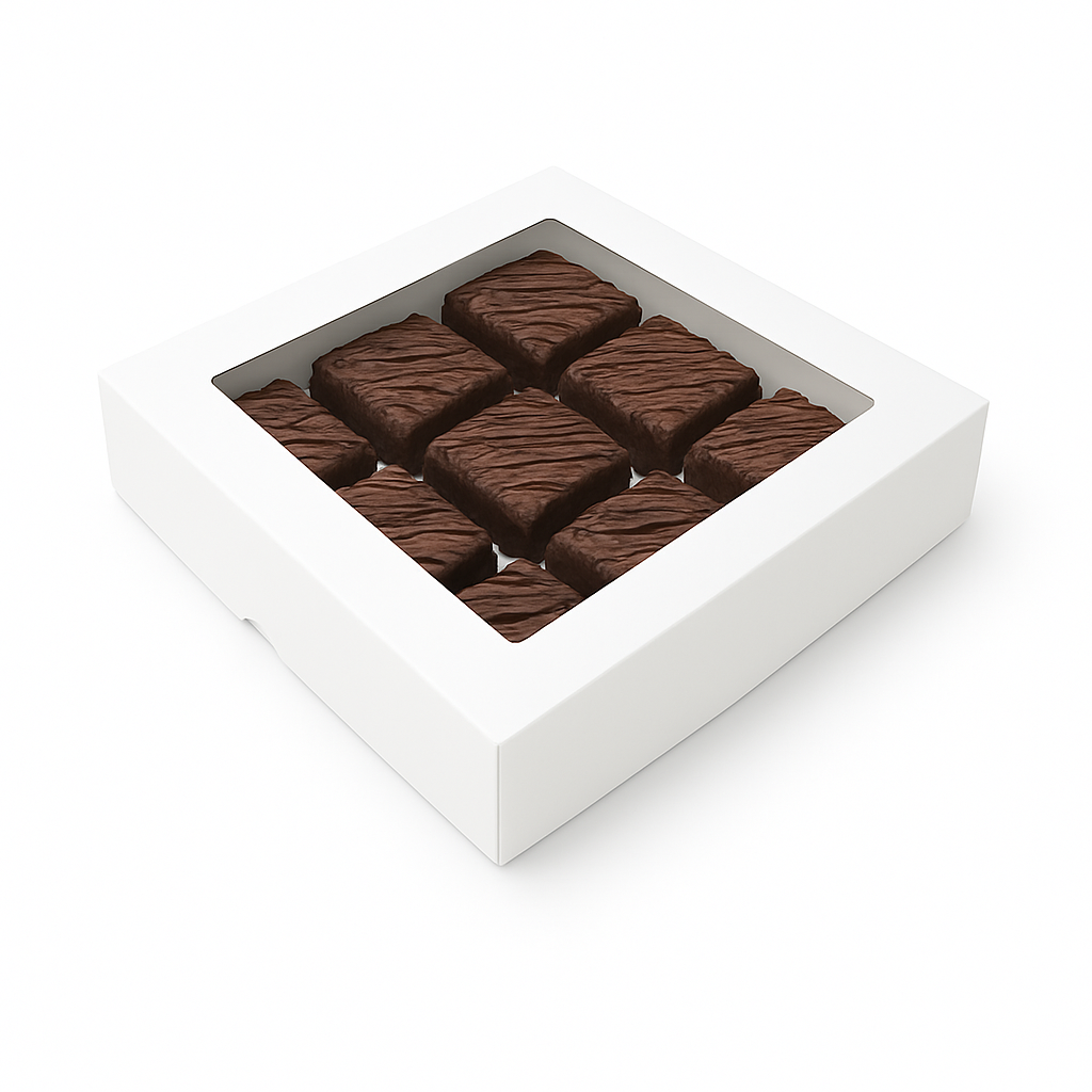 Caja para 9 Donas - Dulces con Visor | 29x29x5 cm | Pack 10 | Kraftcolors