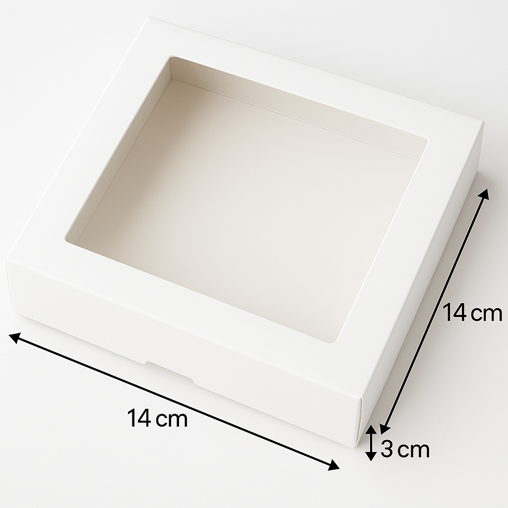 Caja para Para 4 Alfajores | 14x14x3 cm | Pack 10 | Kraftcolors