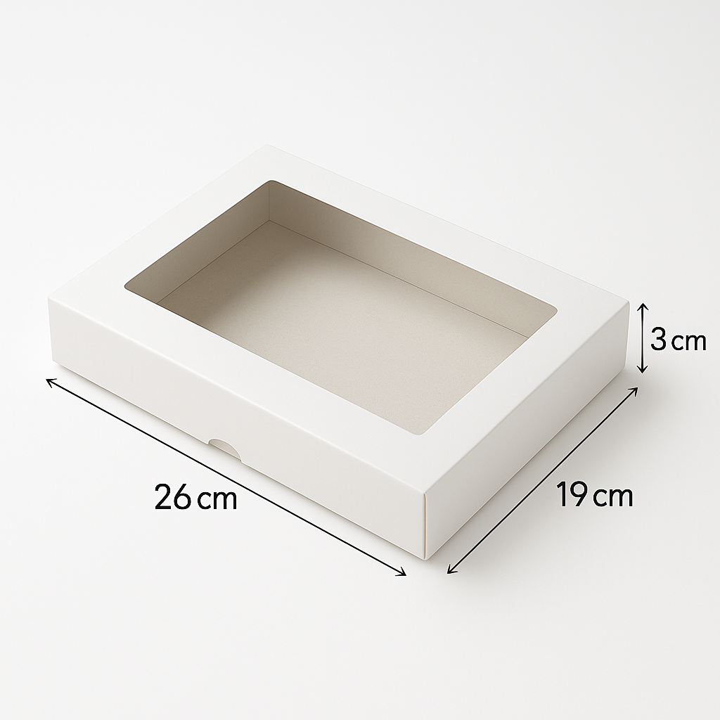 Caja para 12 Alfajores | 26x19x3 cm | Pack 10 | Kraftcolors
