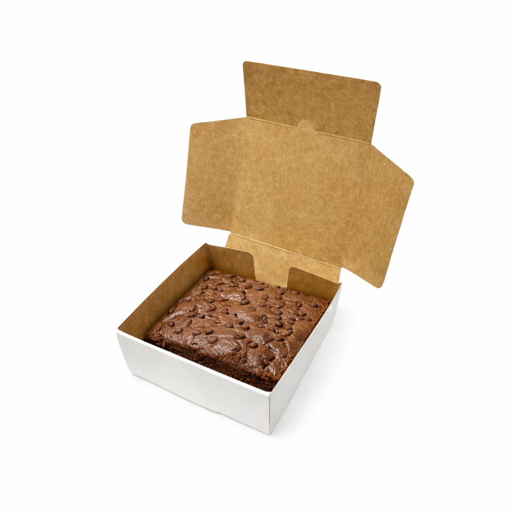 Caja para 1 Dona Reversible Blanca/Reverso Café 9.5x9.5x4 cm | Pack 10 | Kraftcolors