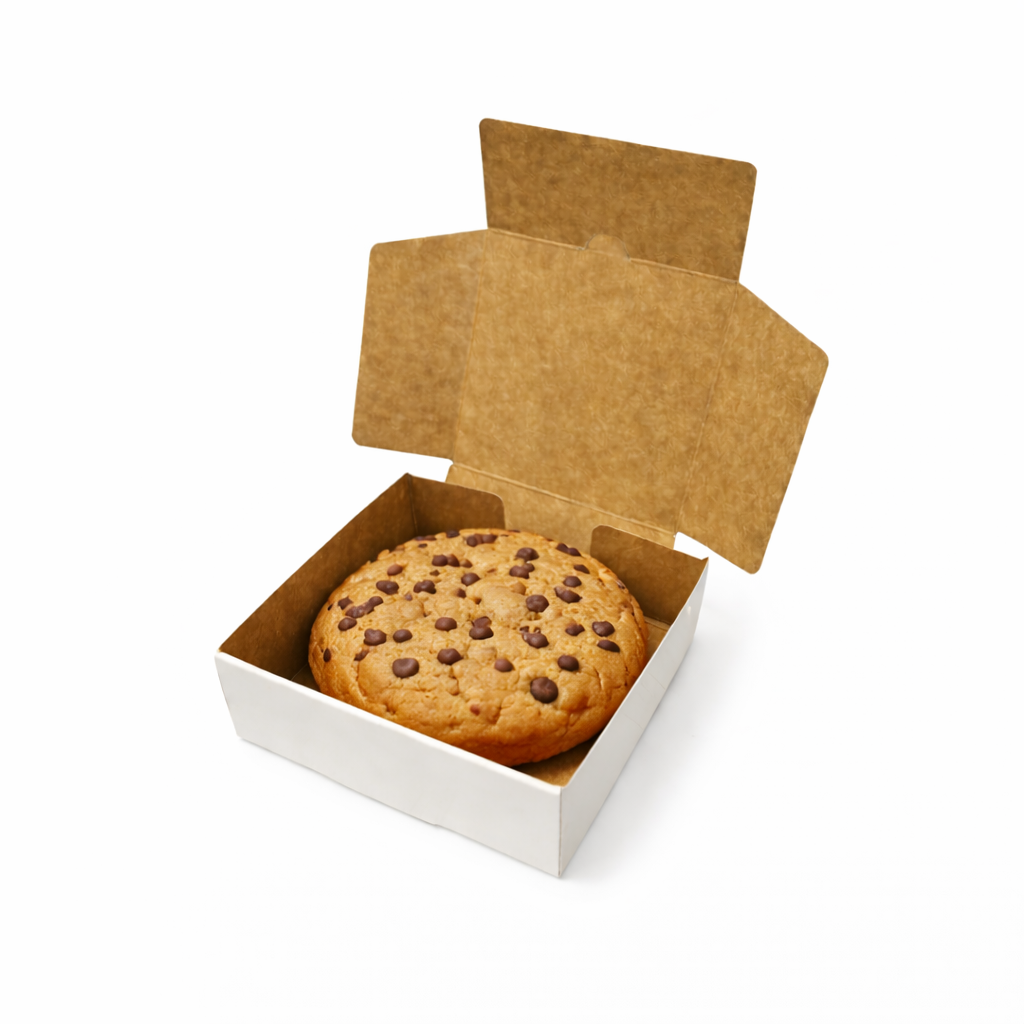 Caja para 1 Dona Reversible Blanca/Reverso Café 9.5x9.5x4 cm | Pack 10 | Kraftcolors