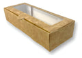 Caja para 3 alfajores con visor kraft café | Pack 10 unidades | KraftColors Chile