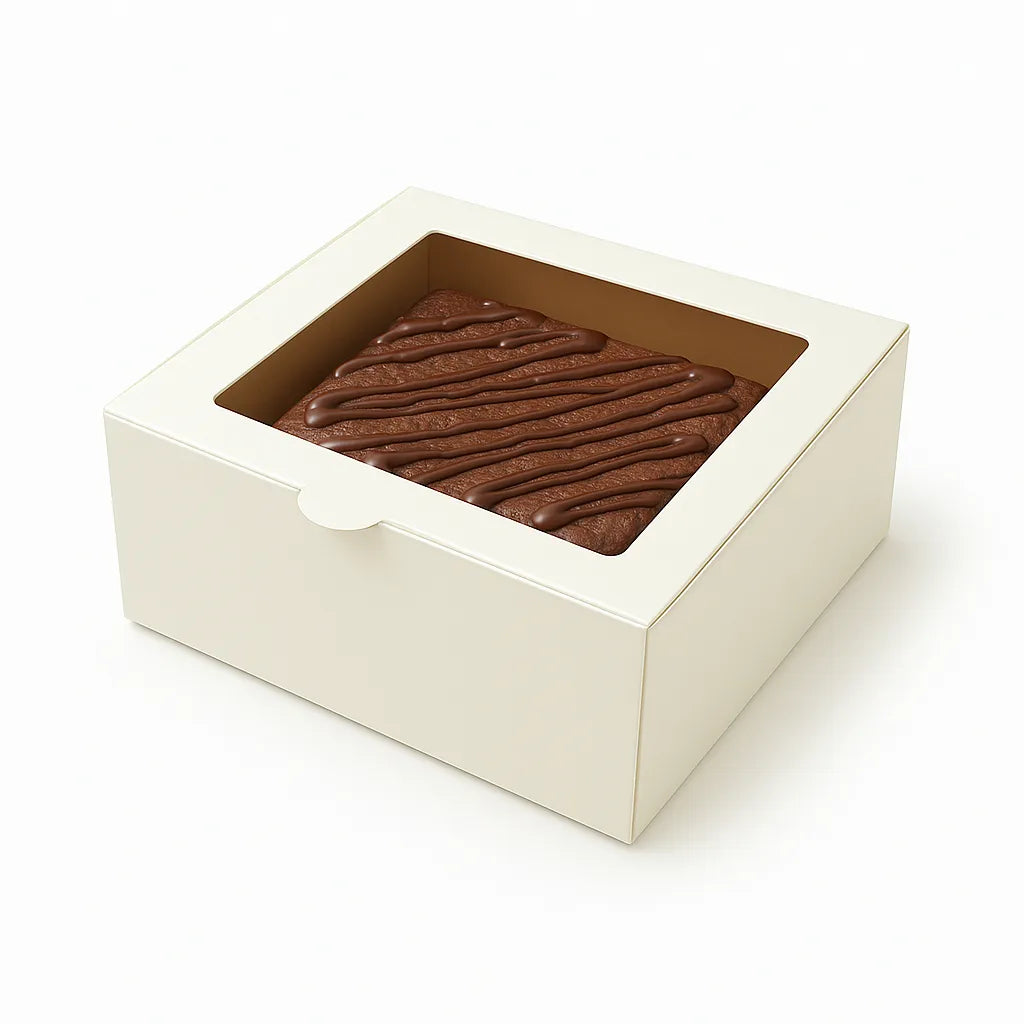 Caja para 1 Dona con Visor | 9.5x9.5x4 cm | Blanca | Pack 10 | Kraftcolors