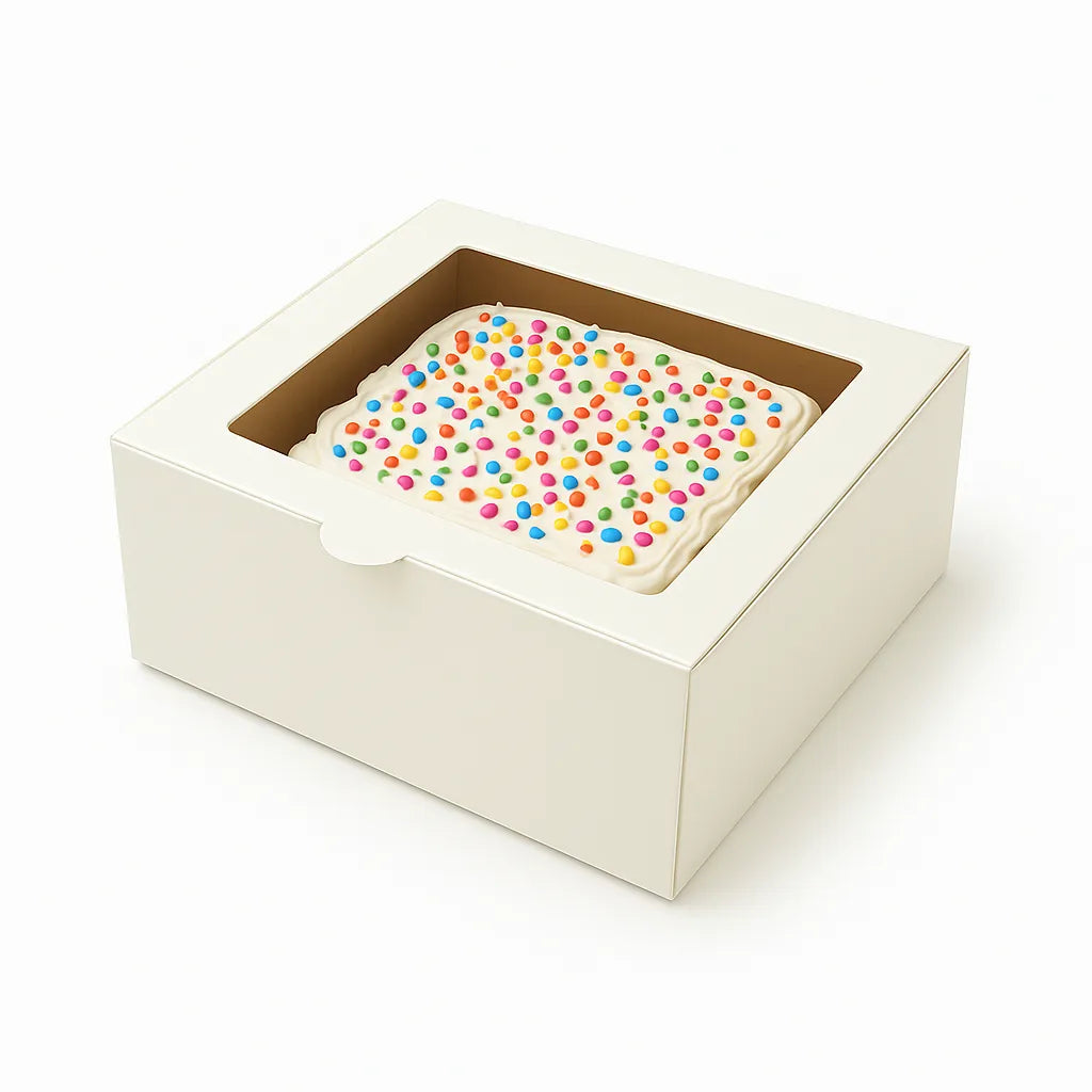 Caja para 1 Dona con Visor | 9.5x9.5x4 cm | Blanca | Pack 10 | Kraftcolors