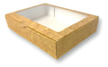 Caja para 6 alfajores con visor kraft café | Pack 10 unidades | KraftColors Chile