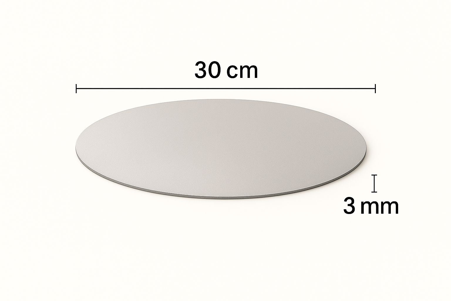 Base O Bandeja de Carton Para Torta Redonda De 30Cm Plateada De 3mm Grosor | Kraftcolors